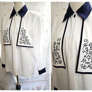 Size 12 Vintage 1990s Antonella White Blouse